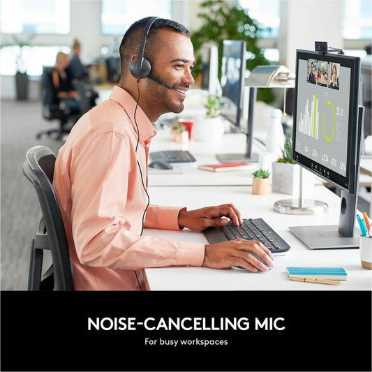 Logitech H340 USB Headset with Noise-Canceling Microphone for PC and Mac