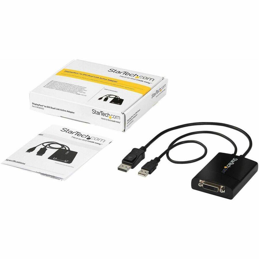 StarTech.com DisplayPort to DVI Dual Link Active Adapter (DP2DVID2) for 2560x1600 Resolution at 60Hz