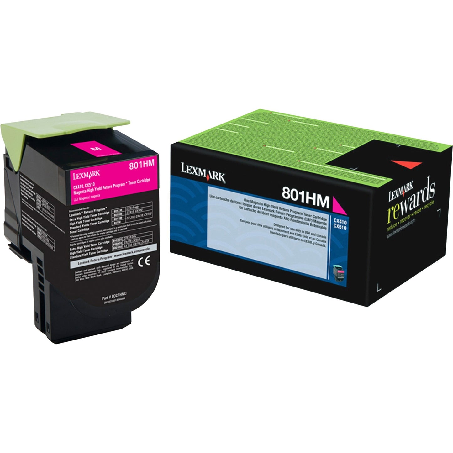 Xerox Corporation Lexmark Unison 801HM Magenta Toner Cartridge for Lexmark CX410 and CX510 Series