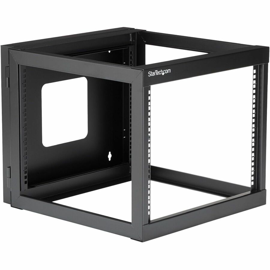 StarTech.com RK819WALLOH 8U Hinged Wall Mount Server Rack – 19-Inch Open Frame Data Rack for IT Equipment