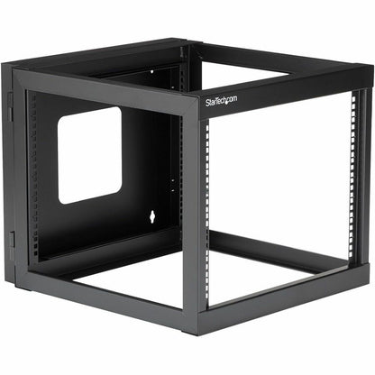 StarTech.com RK819WALLOH 8U Hinged Wall Mount Server Rack – 19-Inch Open Frame Data Rack for IT Equipment