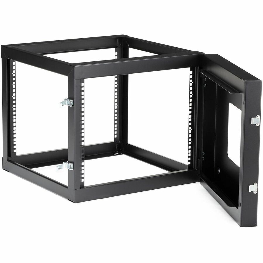 StarTech.com RK819WALLOH 8U Hinged Wall Mount Server Rack – 19-Inch Open Frame Data Rack for IT Equipment