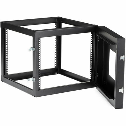 StarTech.com RK819WALLOH 8U Hinged Wall Mount Server Rack – 19-Inch Open Frame Data Rack for IT Equipment