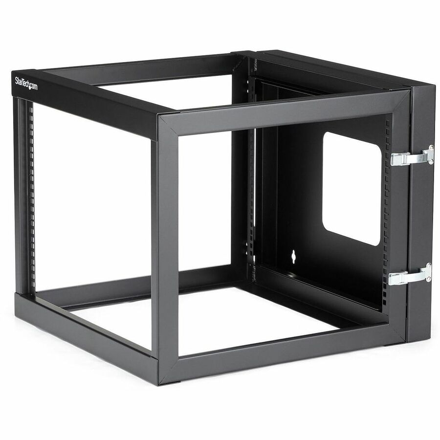 StarTech.com RK819WALLOH 8U Hinged Wall Mount Server Rack – 19-Inch Open Frame Data Rack for IT Equipment