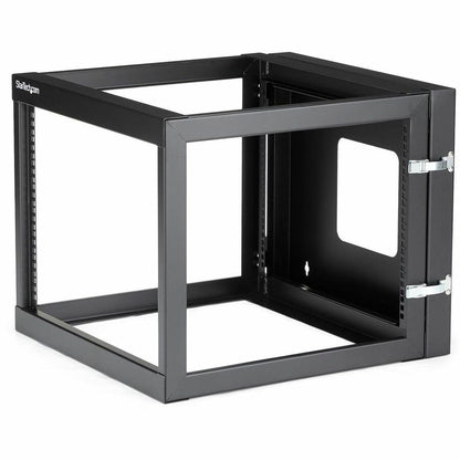 StarTech.com RK819WALLOH 8U Hinged Wall Mount Server Rack – 19-Inch Open Frame Data Rack for IT Equipment