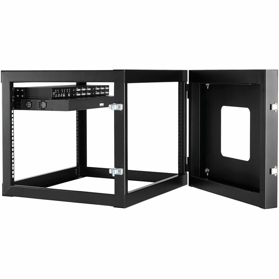StarTech.com RK819WALLOH 8U Hinged Wall Mount Server Rack – 19-Inch Open Frame Data Rack for IT Equipment