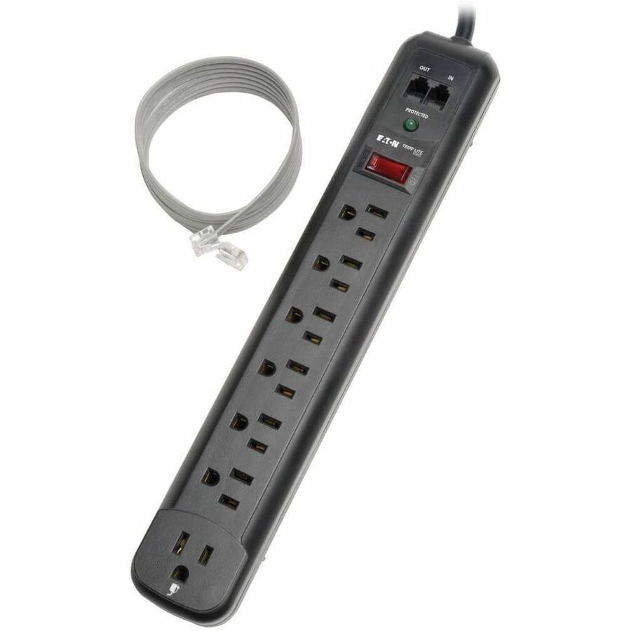 Eaton Tripp Lite Protect It! TLP76RBTEL 7-Outlet Surge Protector with Phone Line and Modem Protection