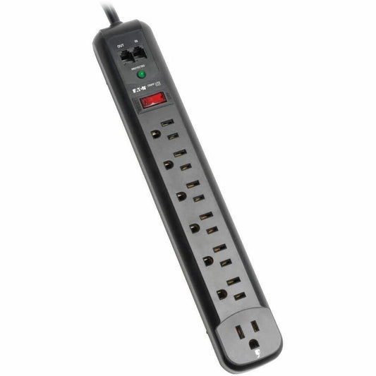 Eaton Tripp Lite Protect It! TLP76RBTEL 7-Outlet Surge Protector with Phone Line and Modem Protection