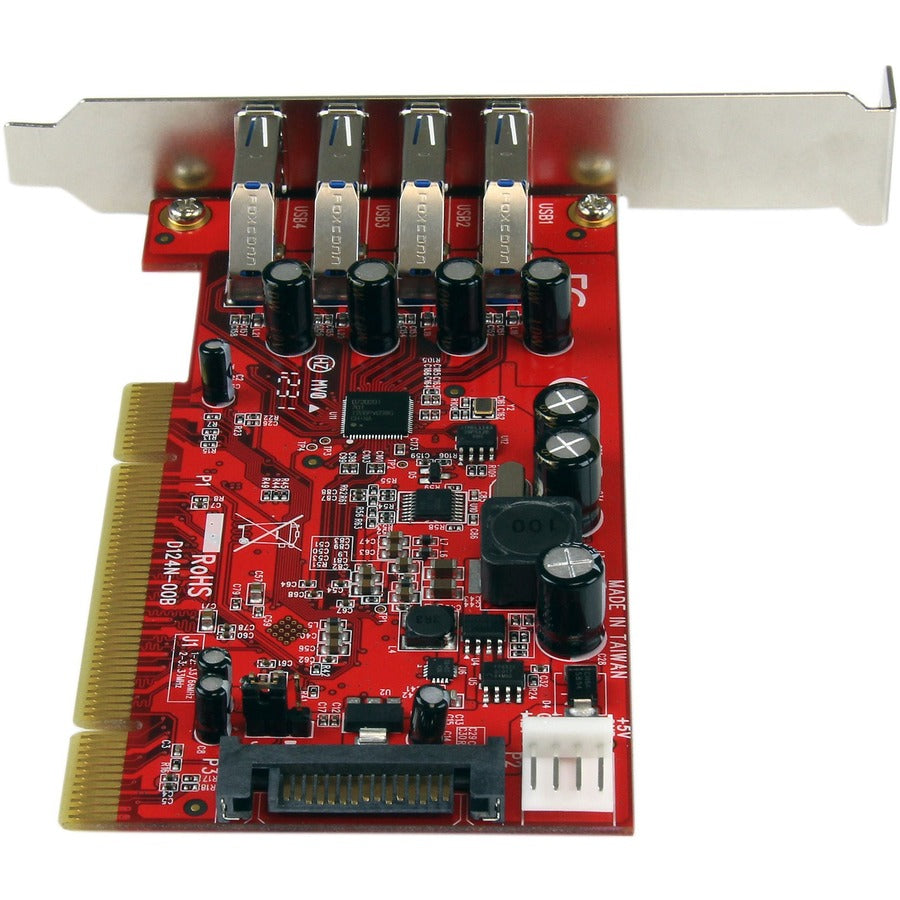 StarTech.com PCI USB 3.2 Gen 1 Adapter Card with 4 Ports and SATA Power - PCI-X