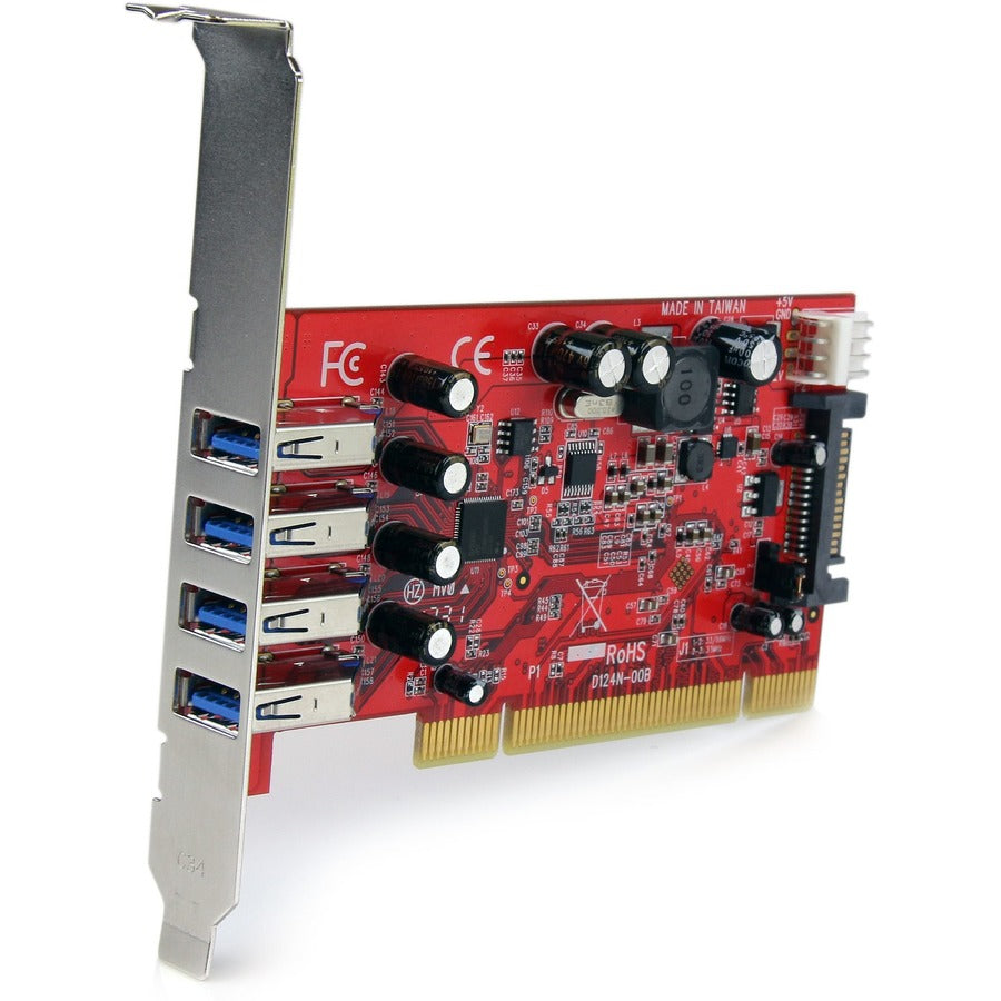 StarTech.com PCI USB 3.2 Gen 1 Adapter Card with 4 Ports and SATA Power - PCI-X