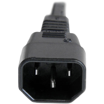 StarTech.com 3 ft 14 AWG IEC C14 to IEC C15 Power Extension Cord - Heavy Duty Black Cable for Data Centers and Servers