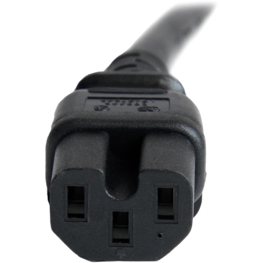 StarTech.com 3 ft 14 AWG IEC C14 to IEC C15 Power Extension Cord - Heavy Duty Black Cable for Data Centers and Servers