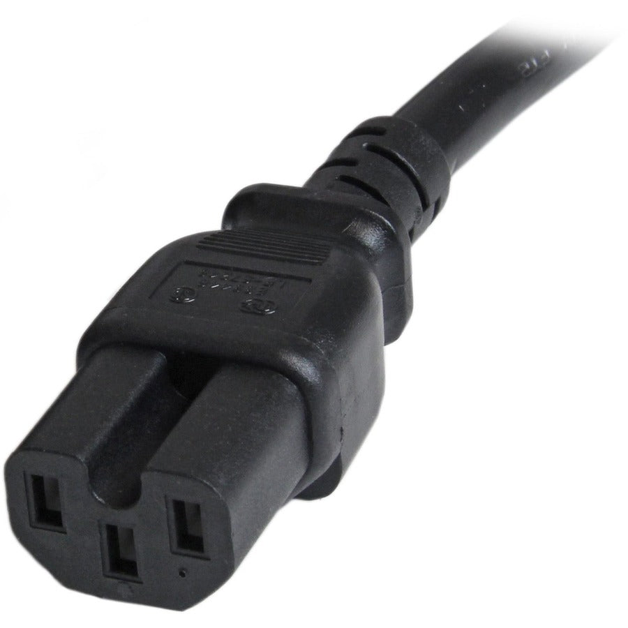 StarTech.com 3 ft 14 AWG IEC C14 to IEC C15 Power Extension Cord - Heavy Duty Black Cable for Data Centers and Servers