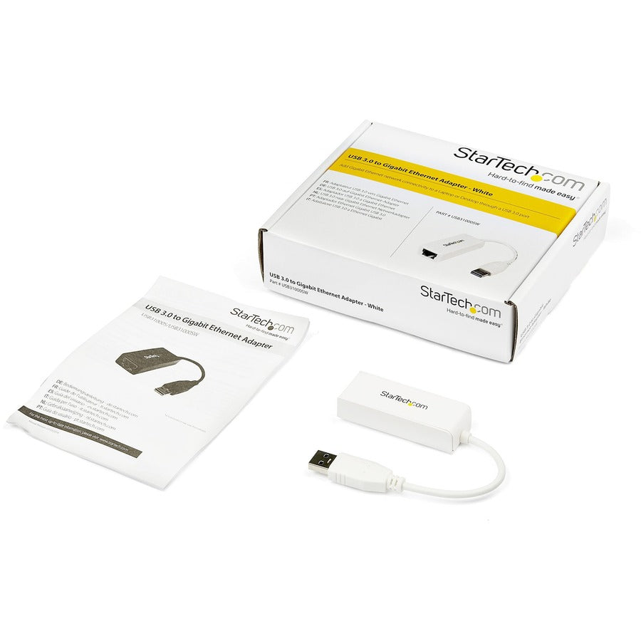 StarTech.com USB 3.0 to Gigabit Ethernet Adapter (USB31000SW) – Compact USB Network Dongle with RJ45 Port for Reliable Wired Connections