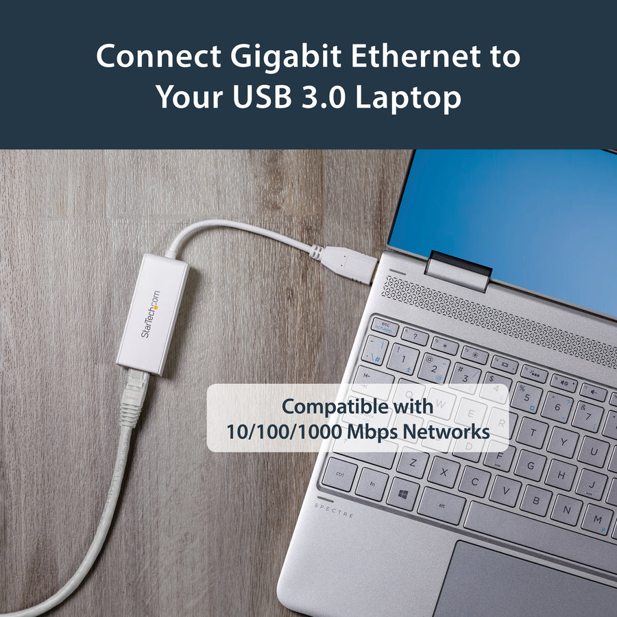 StarTech.com USB 3.0 to Gigabit Ethernet Adapter (USB31000SW) – Compact USB Network Dongle with RJ45 Port for Reliable Wired Connections