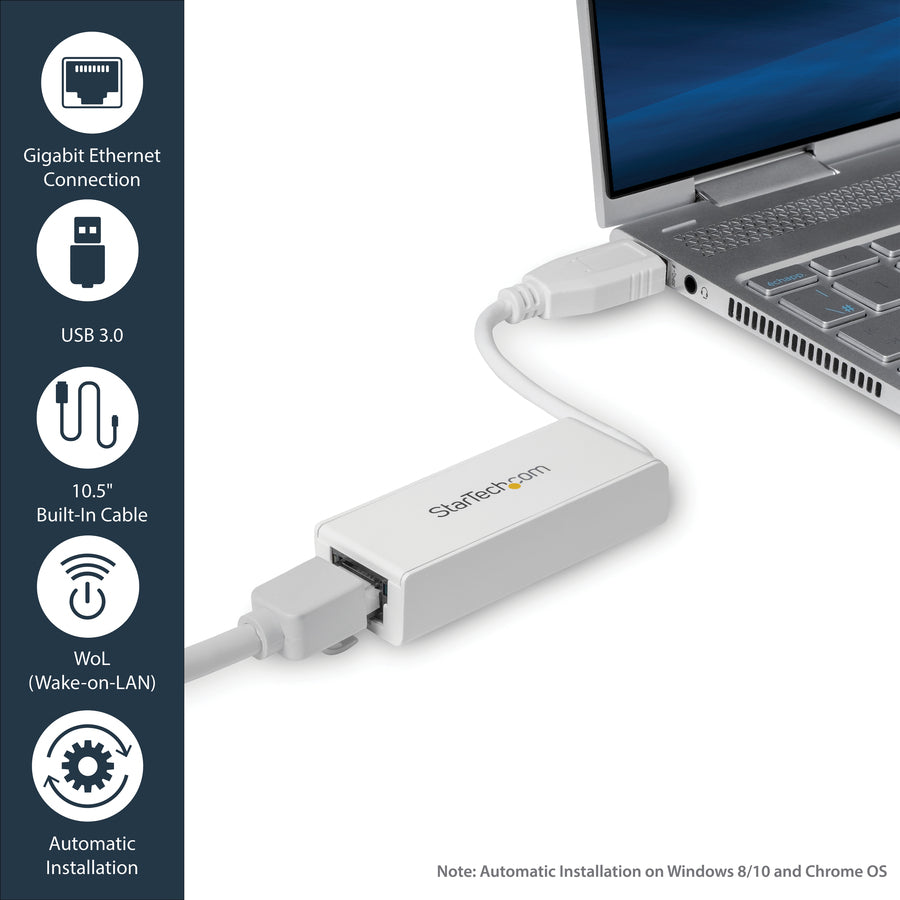 StarTech.com USB 3.0 to Gigabit Ethernet Adapter (USB31000SW) – Compact USB Network Dongle with RJ45 Port for Reliable Wired Connections