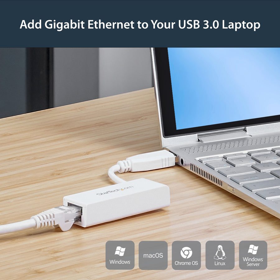 StarTech.com USB 3.0 to Gigabit Ethernet Adapter (USB31000SW) – Compact USB Network Dongle with RJ45 Port for Reliable Wired Connections