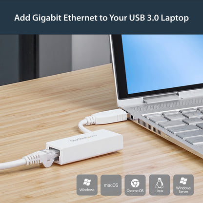StarTech.com USB 3.0 to Gigabit Ethernet Adapter (USB31000SW) – Compact USB Network Dongle with RJ45 Port for Reliable Wired Connections
