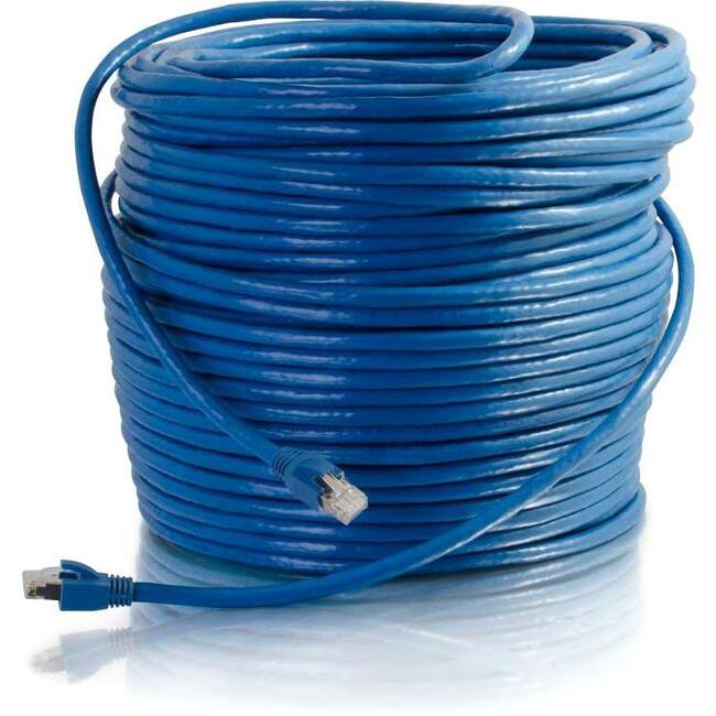 C2G 250ft Cat6 Shielded Ethernet Cable - Solid Shielded (STP) - Blue