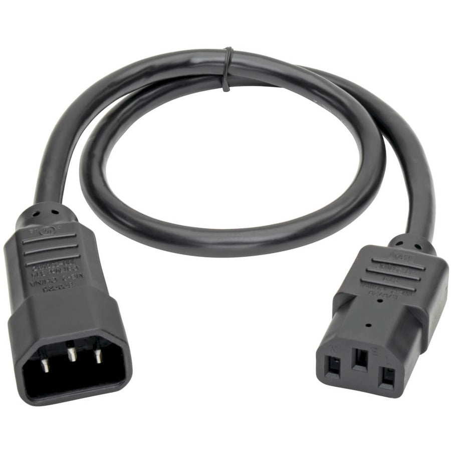Eaton Tripp Lite Series P004-002 Power Extension Cord – C13 to C14, 2 ft, 10A, 250V, Black