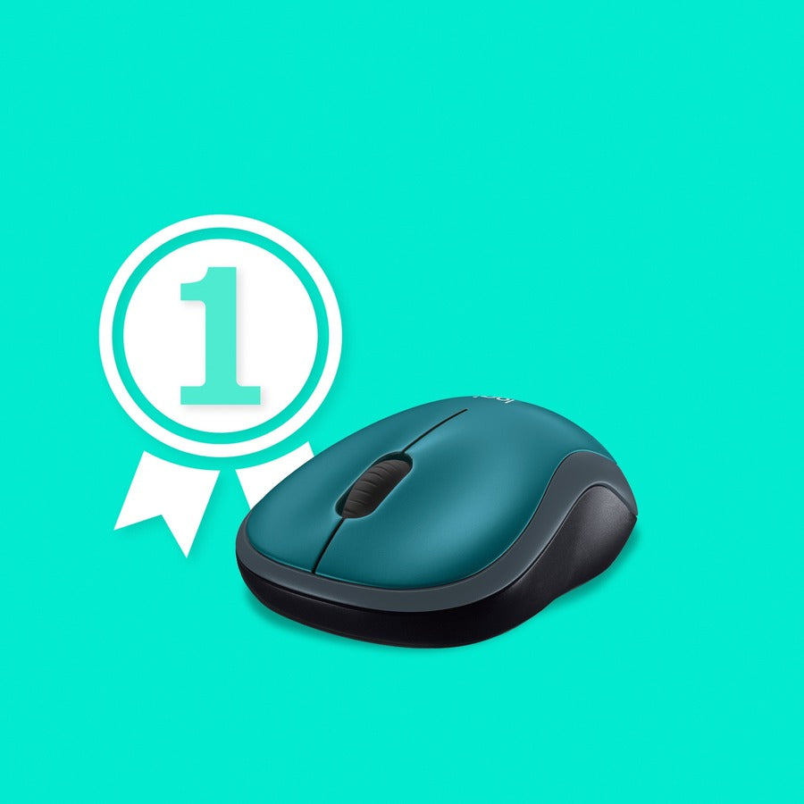 Logitech M185 Wireless Mouse - 2.4GHz with Nano Receiver, 12-Month Battery Life, 1000 DPI Optical Tracking, Blue