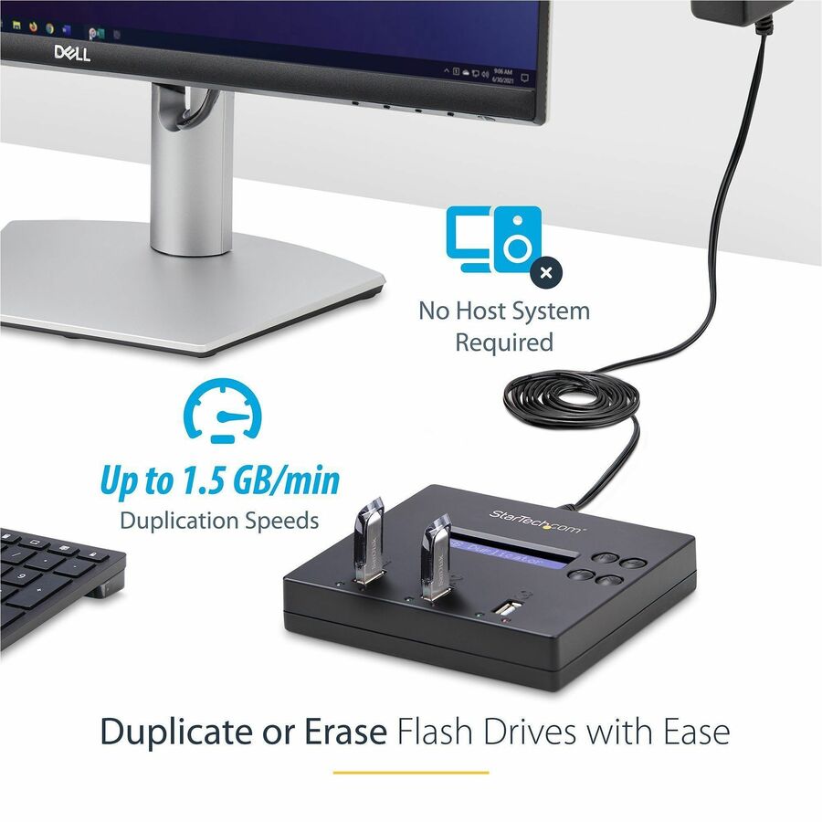 StarTech.com USBDUP12 Standalone 1:2 USB Flash Drive Duplicator and Eraser