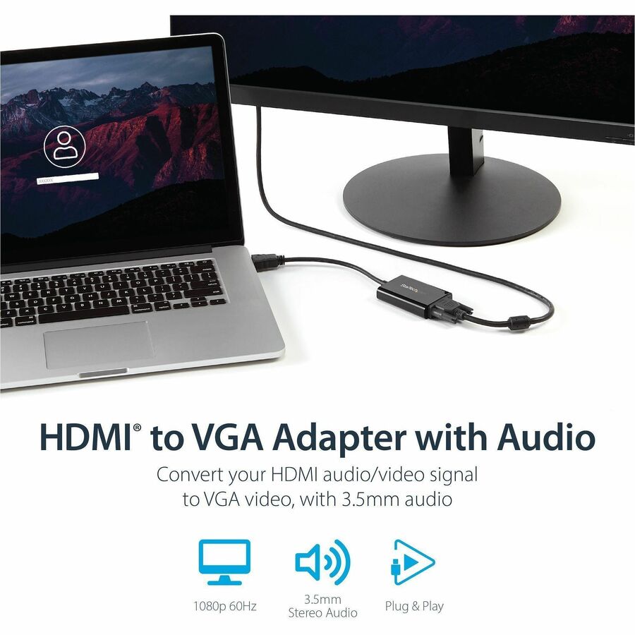 StarTech.com HDMI to VGA Adapter Converter with Audio - Model HD2VGAA2