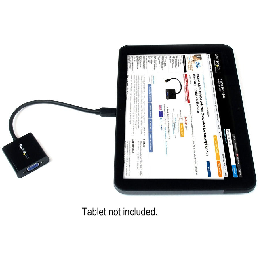 StarTech.com MCHD2VGAE2 Micro HDMI to VGA Adapter for Smartphones, Ultrabooks, and Tablets
