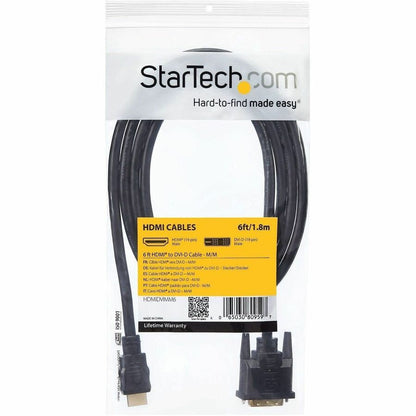 StarTech.com 6 ft HDMI to DVI-D Cable (Part No. HDMIDVIMM6) for Digital Displays and Home Theater