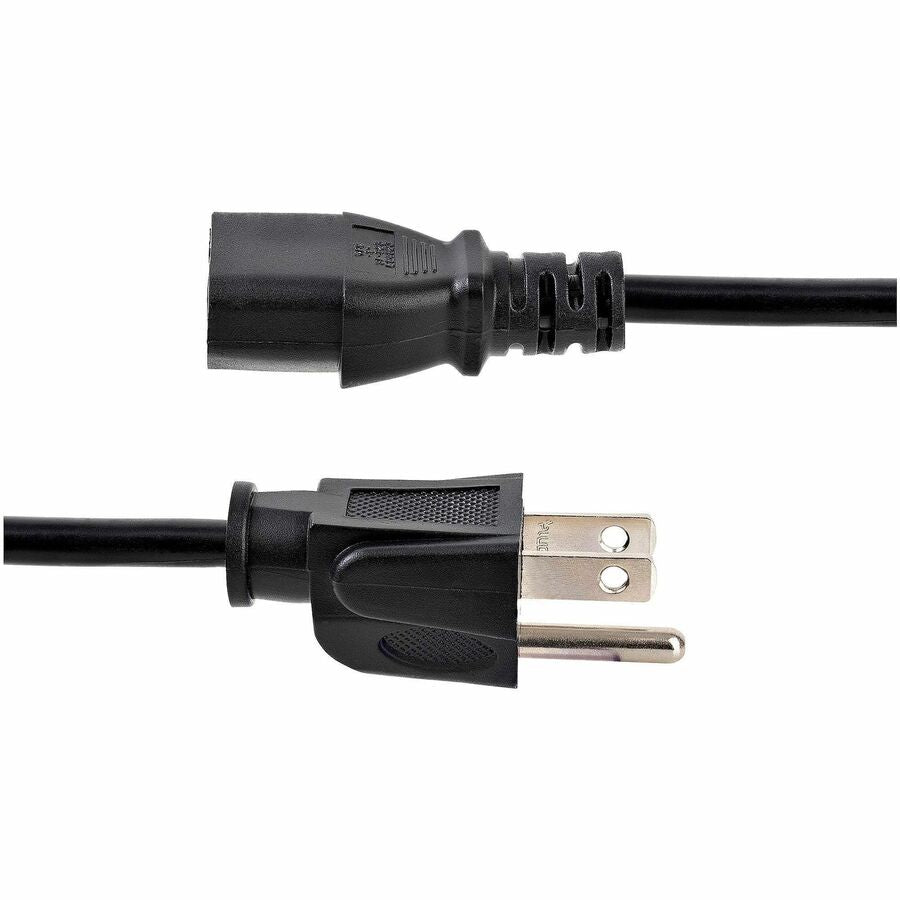 StarTech.com 10ft Computer Power Cord PXT101_10 – NEMA 5-15P to IEC C13, 10A 125V, Black Replacement Power Cable