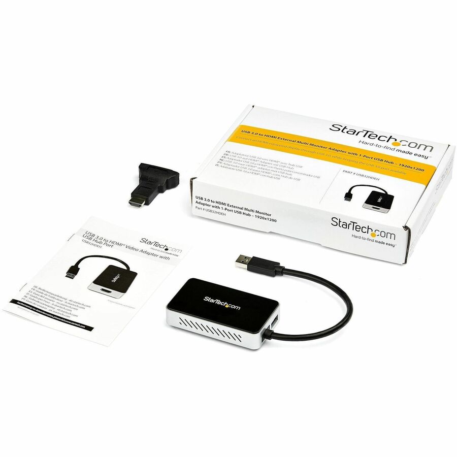 StarTech.com USB 3.0 to HDMI Adapter with Pass-Through – Convert USB 3.0 to 1920x1200/1080p HDMI Output for Windows