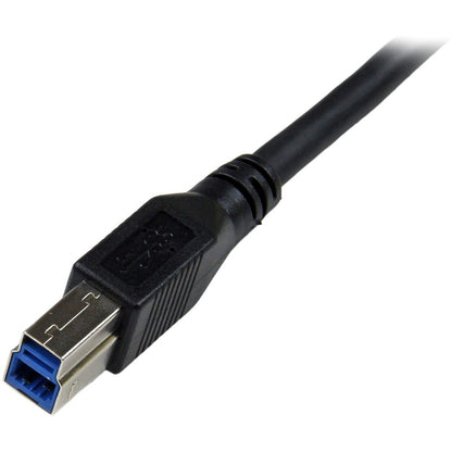 StarTech.com 1m Black SuperSpeed USB 3.0 A to B Cable with Right-Angle Connector