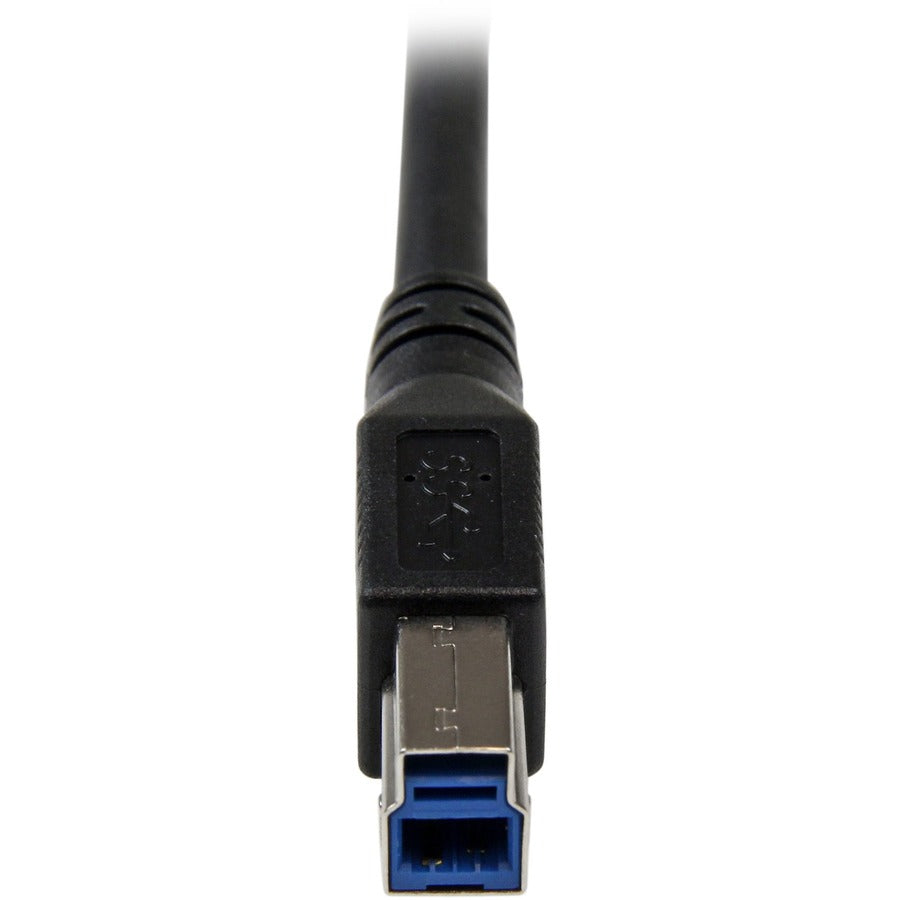 StarTech.com 1m Black SuperSpeed USB 3.0 A to B Cable with Right-Angle Connector