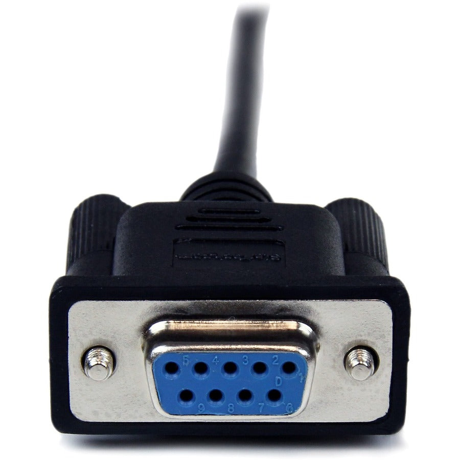 StarTech.com 1m Black DB9 RS232 Serial Null Modem Cable F/M – Reliable Data Transfer for PCs