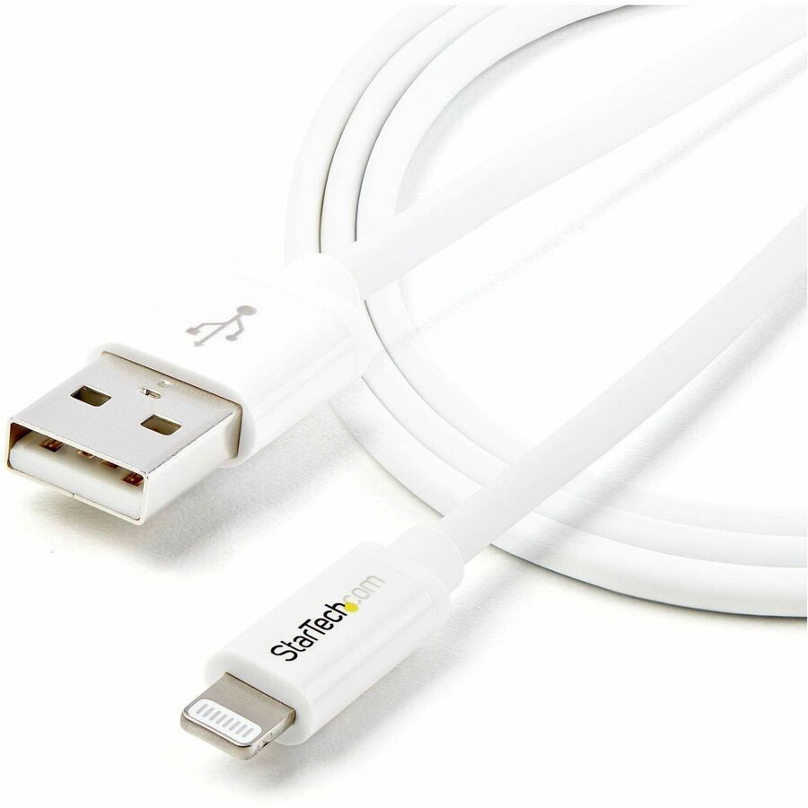StarTech.com 1m (3ft) White Lightning to USB Cable for iPhone, iPod, and iPad – Sync and Charge with Reversible Connector