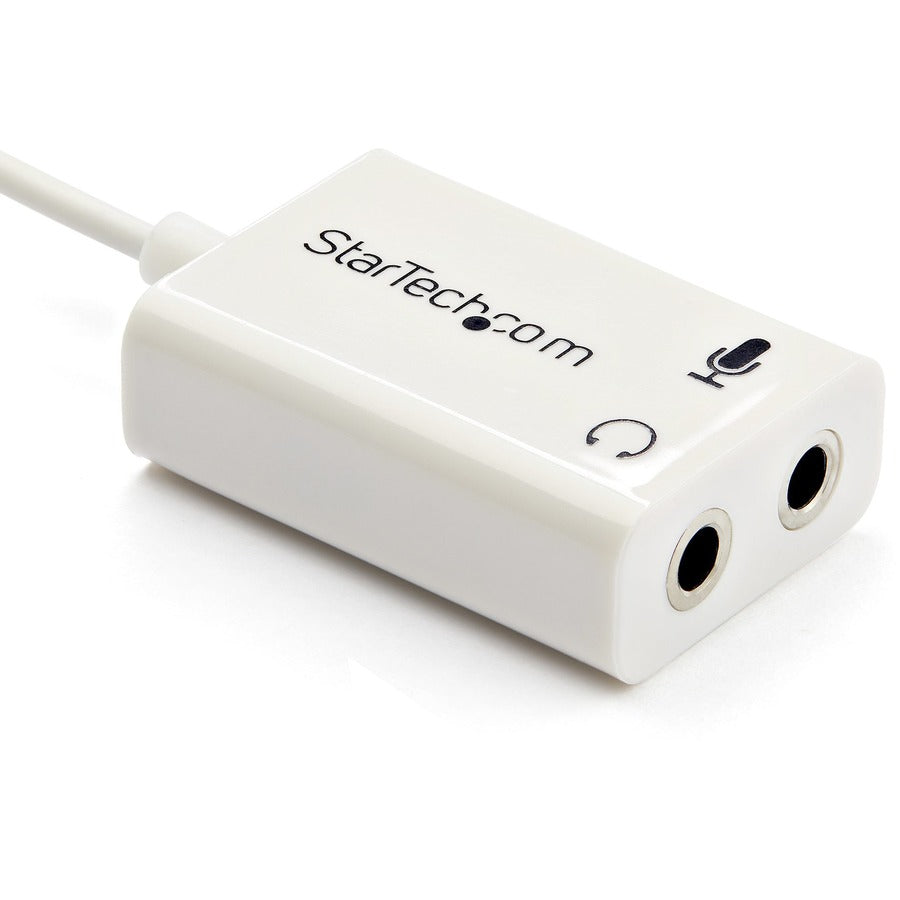 StarTech.com MUYHSMFFADW 3.5mm 4-Position to Dual 3-Pole Headset and Microphone Adapter, White