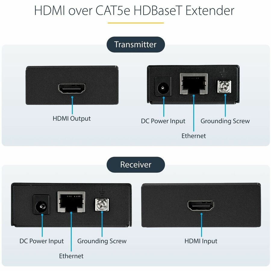 StarTech.com HDMI over CAT5e HDBaseT Extender - Power over Cable - Ultra HD 4K