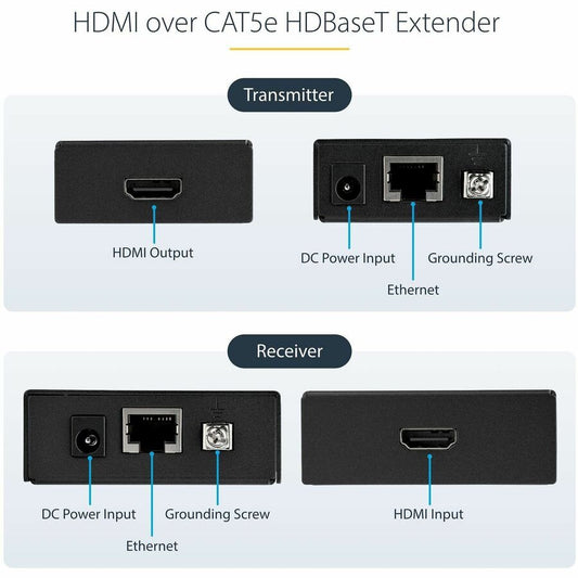 StarTech.com HDMI over CAT5e HDBaseT Extender - Power over Cable - Ultra HD 4K