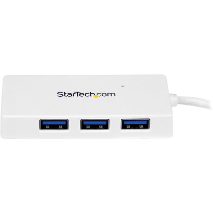 StarTech.com Portable 4 Port SuperSpeed Mini USB 3.0 Hub - White (Part Number: ST4300MINU3W)
