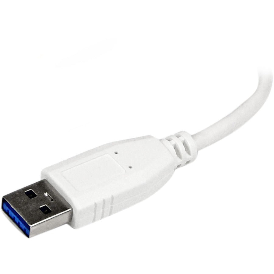 StarTech.com Portable 4 Port SuperSpeed Mini USB 3.0 Hub - White (Part Number: ST4300MINU3W)