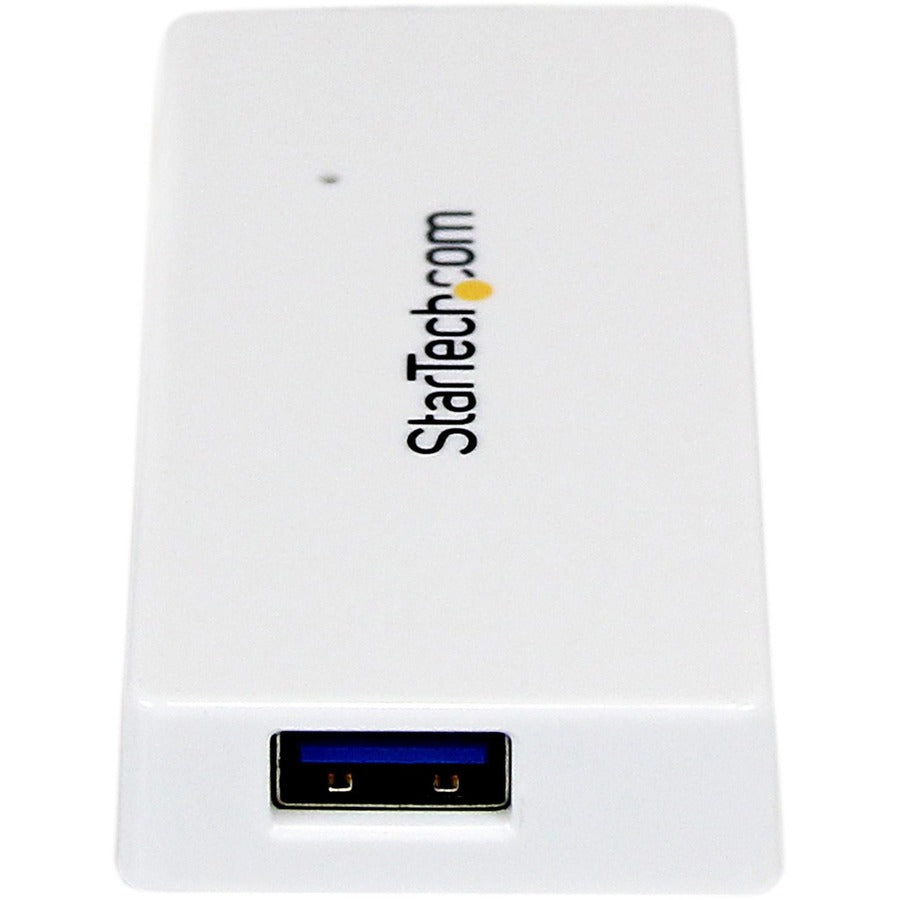 StarTech.com Portable 4 Port SuperSpeed Mini USB 3.0 Hub - White (Part Number: ST4300MINU3W)