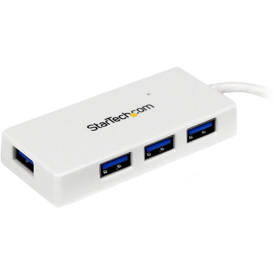 StarTech.com Portable 4 Port SuperSpeed Mini USB 3.0 Hub - White (Part Number: ST4300MINU3W)