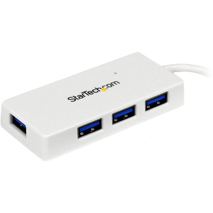 StarTech.com Portable 4 Port SuperSpeed Mini USB 3.0 Hub - White (Part Number: ST4300MINU3W)
