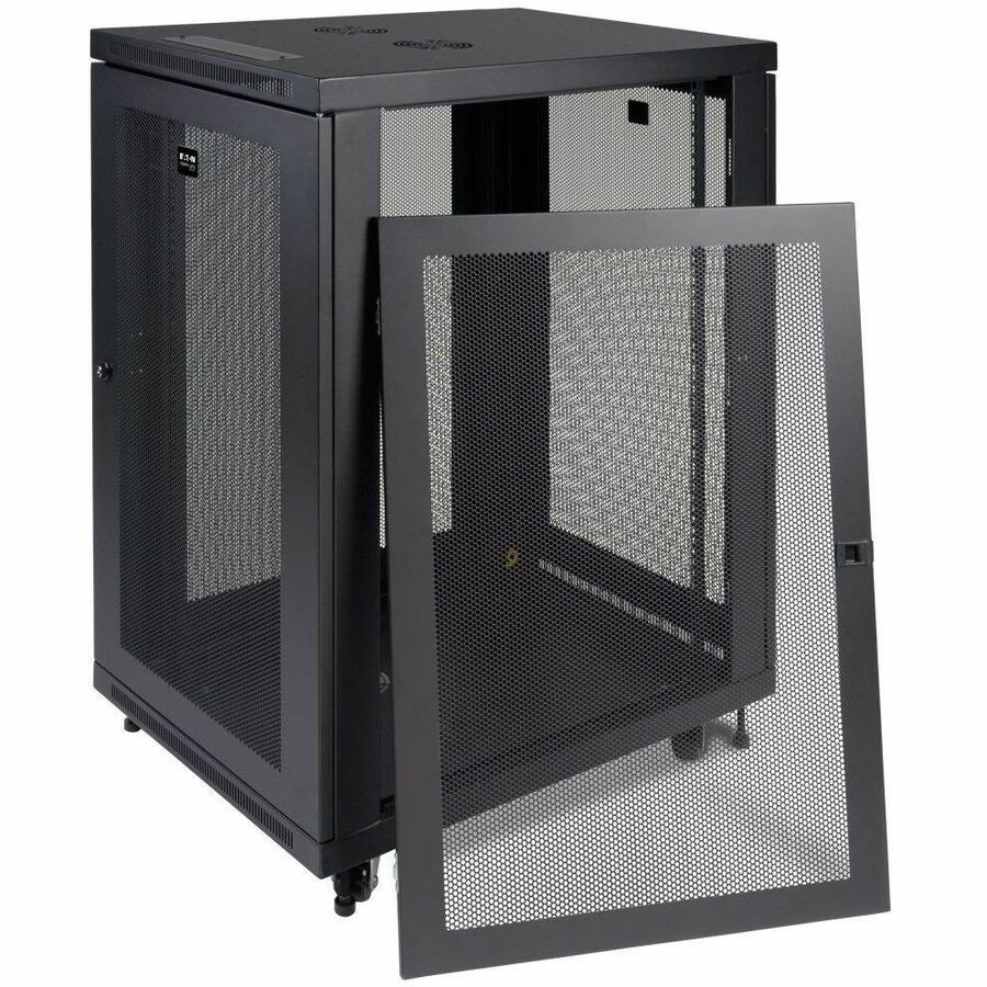 Eaton Tripp Lite Series SR18UB 18U Mid-Depth Rack Enclosure Cabinet with Casters and Locking Doors