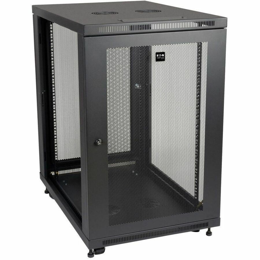 Eaton Tripp Lite Series SR18UB 18U Mid-Depth Rack Enclosure Cabinet with Casters and Locking Doors