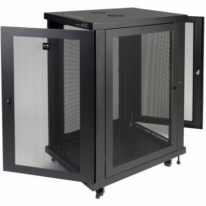 Eaton Tripp Lite Series SR18UB 18U Mid-Depth Rack Enclosure Cabinet with Casters and Locking Doors