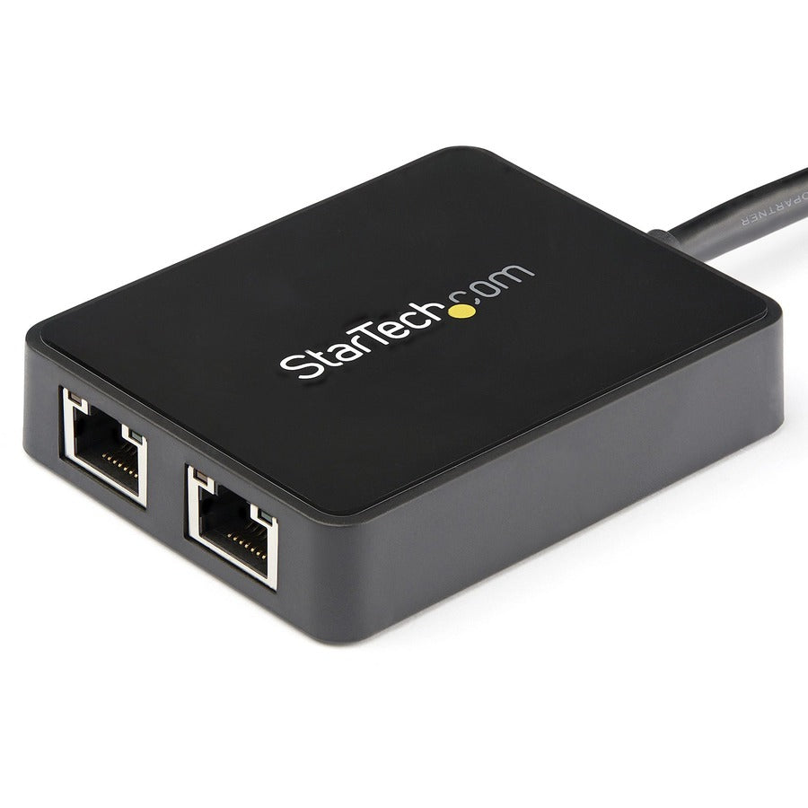 StarTech.com USB 3.0 Dual Port Gigabit Ethernet Adapter Model USB32000SPT with USB Pass-Through