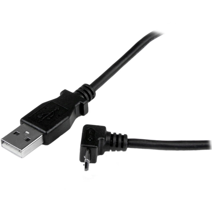 StarTech.com 2m Micro USB Cable - A to Up Angle Micro B for High-Speed Data Transfer and Charging