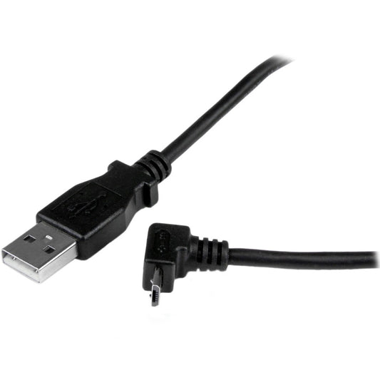 StarTech.com 2m Micro USB Cable - A to Up Angle Micro B for High-Speed Data Transfer and Charging