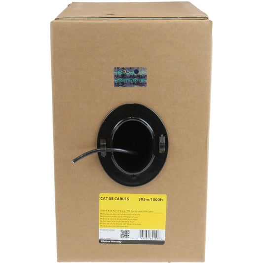 StarTech.com 1000 ft Black Cat5e Riser Ethernet Cable - Solid UTP with Lifetime Warranty